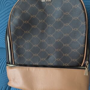 Max Studio Men's Brown Logo Backpack